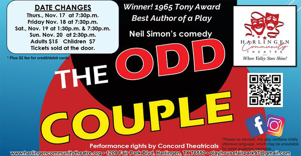 20221109 Harlingen Community Theatre Odd Couple HLF db